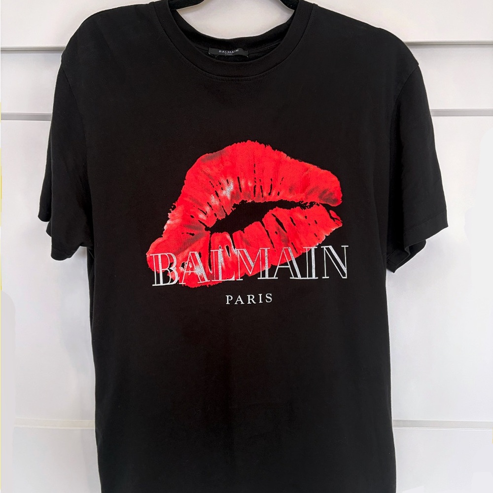 Balmain Black T-Shirt with Logo Detail